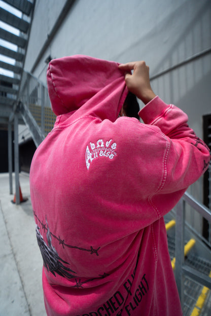 Heavy Oversized Faded Hoodie (Dark Pink)